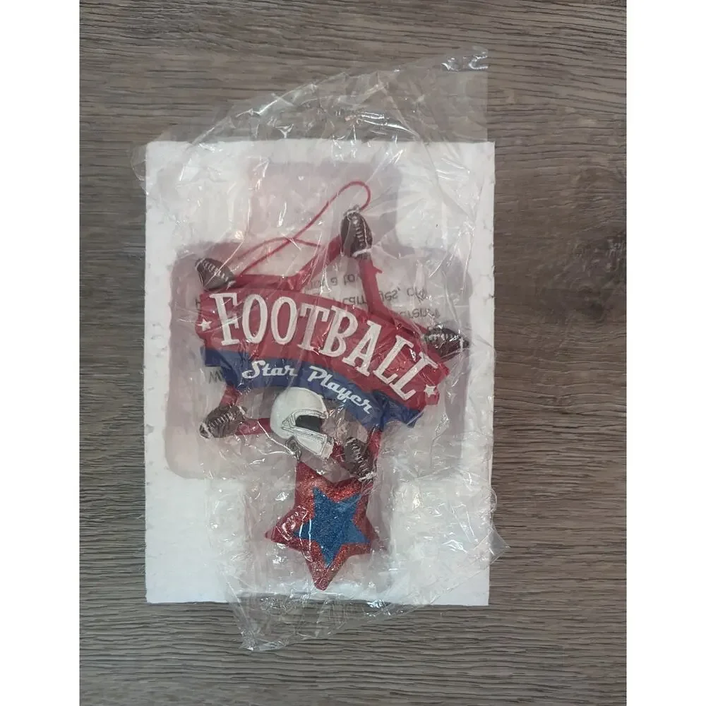New w/ Tag Discontinued MACYS Holiday Lane Football Star Player Ornament *Gift*